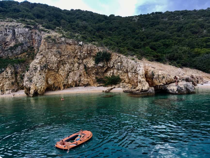 5h Plavnik Island: Swim & Snorkel with Capt. Bobo (Public) - Love Cave and the narrow rock passage: light, shape, and water sounds