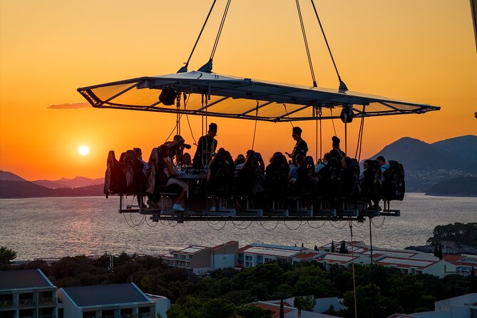 Dinner in the Sky Dubrovnik - Dine 50m above ground - 360° lunch vs sunset dinner: the view timing game