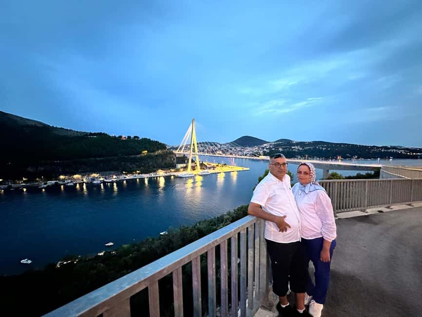 Dubrovnik Night Drive: Lights of the Adriatic - Stop one: Dubrovnik Bridge illumination and reflection photos