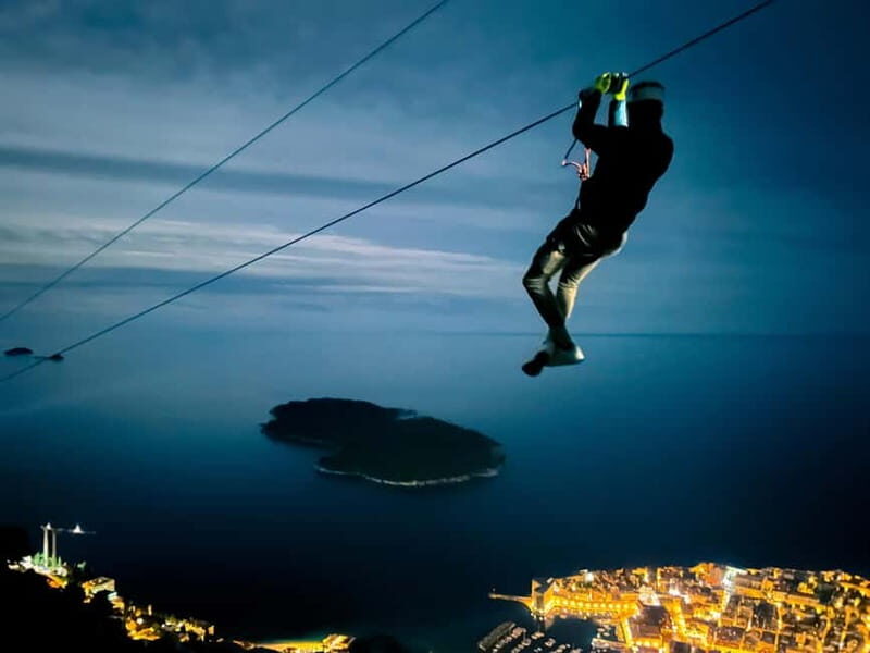 Dubrovnik Night Zipline Experience - The safety intro and training zipline (why it makes the night ride better)