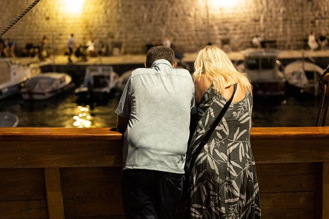 Dubrovnik Panoramic Night Cruise with Karaka - Sailing Out of Mali Muo: City Walls in Their Night Costume