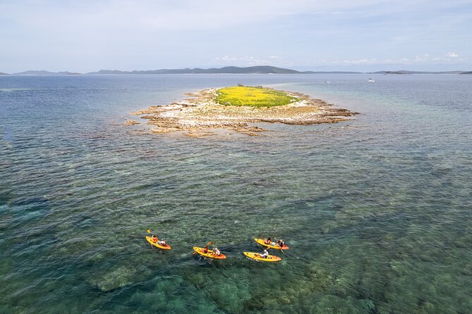 Dugi Otok - full day kayak adventure - Brbinjscica Bay: cliffs, Dragon Eye, and the sea cave swim stop