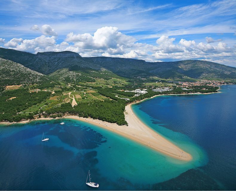 From Brač: Panoramic Flight over Brač, Hvar, Šolta, & Split - Hvar Approaches Fast: Vrboska, Jelsa, and Starigrad from Above