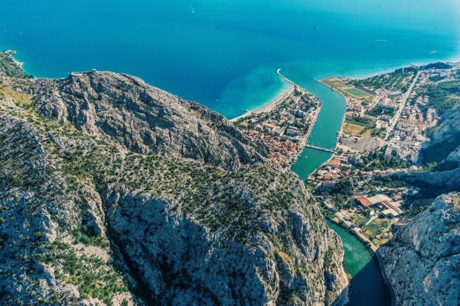 From Sinj: Flight Over Imotski, Trilj, Omiš, and Split - Imotski’s Crater Lakes and Karst Terrain From Above