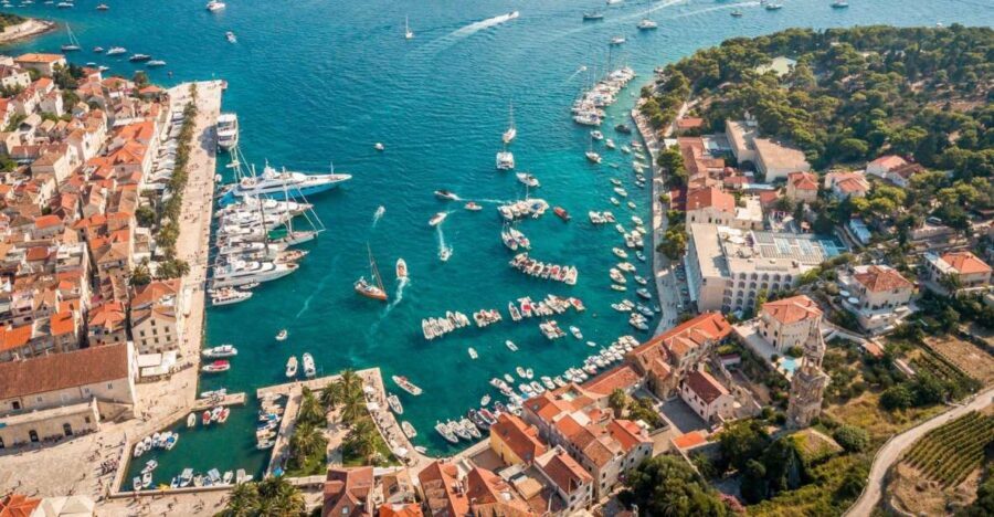 From Trogir/ Split: Hvar & Pakleni Islands Private Boat Tour - Milna on Brac: Morning Coffee in a Fisherman Village