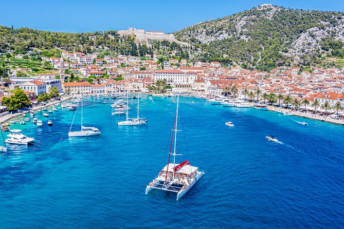 Full-Day PRIVATE Tour to ZLATNI RAT & HVAR - Pakleni Islands and Palmižana Bay: swim, shade, and party energy nearby
