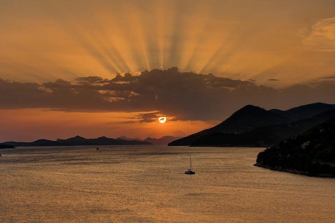 Golden hour SUNSET CRUISE from Dubrovnik Old Town - Stop 2: Lokrum Island as the sun drops