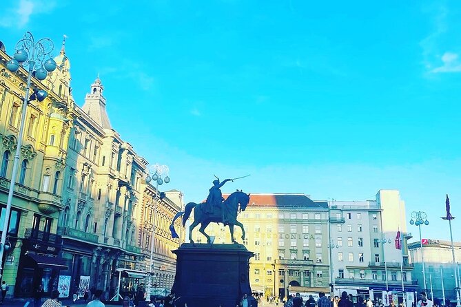Jump into Zagreb - Small Group walking tour with WWII Tunnel - Ban Jelačić Square, Manduševac fountain, and the meaning behind the name
