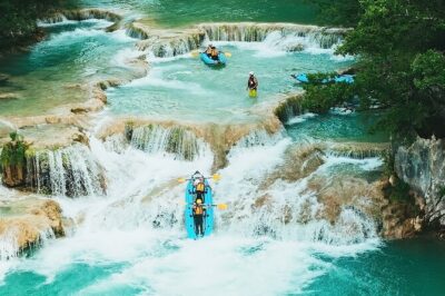 Kayaking Mreznica Waterfalls close to Plitvice Lakes - How the instruction and safety work: optional moves, not forced thrills