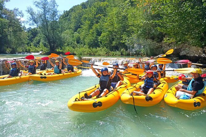 Kayaking on Upper Mreznica River - Slunj, Croatia - How you experience the waterfalls: kayak drops, slides, and optional jumps