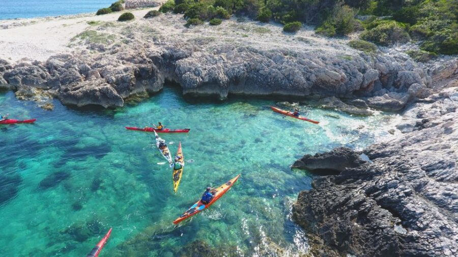 Lumbarda: Half-Day Kayaking and History with Wine delight - The end break on a deserted island: GRK wine and Klašun