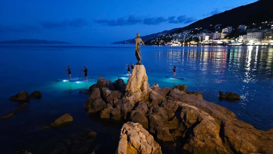 Opatija: Guided SUP Paddleboarding Adventure at Night - SUP Basics: How the Guide Helps You Feel Stable