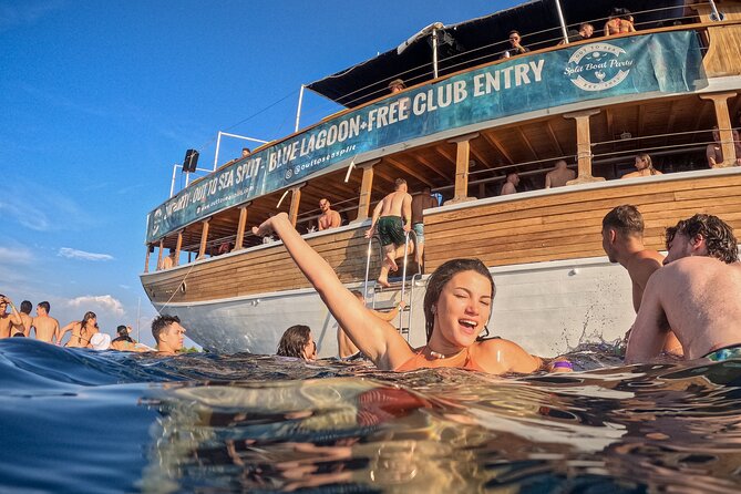 Out to Sea Split Boat Party w/ Blue Lagoon Swim, Dj & Afterparty - Top-Deck Dancefloor Energy With Live DJ All Day