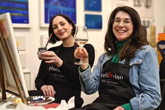 Painting party at Art Bottega - Paint & Wine Studio in Zadar - Getting Your First Glass of Wine and Settling In