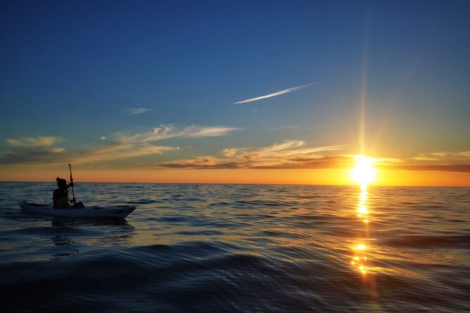 Poreč sunset sea kayaking tour - St. Nicholas Island at sunset: where the route turns scenic