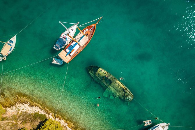 Private Full-Day Croatian Islands Boat Tour from Trogir - Necujam: shipwreck snorkeling and the last swim before heading home