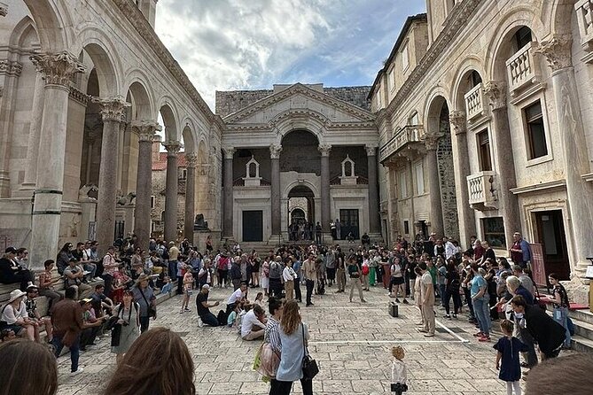 Private Split History Tour with Local Wine & Food Tasting - Peristyle of Diocletian’s Palace: columns, sphinx, Jupiter temple area