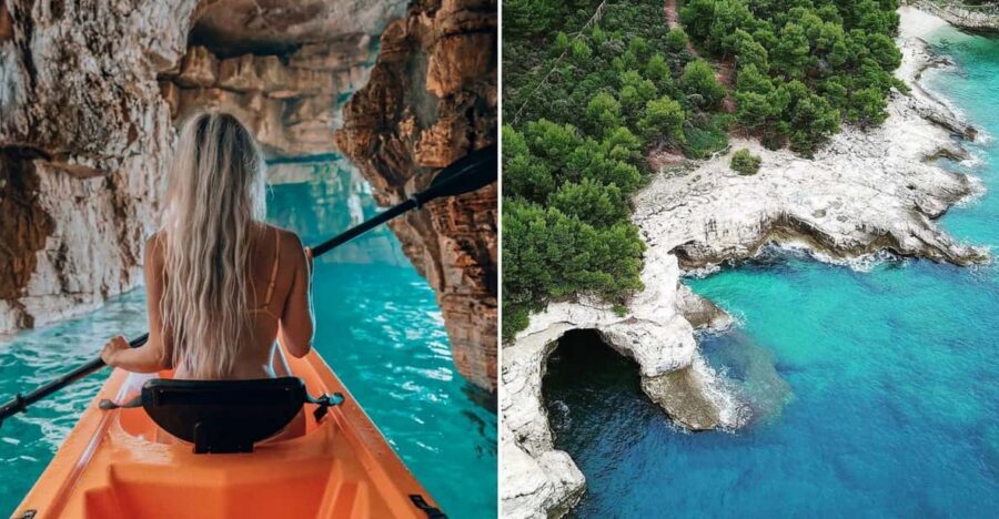 Pula: kayak tour, Seagulls rocks, military zone, snorkeling - Snorkeling with provided masks and flippers (and how to make it easy)