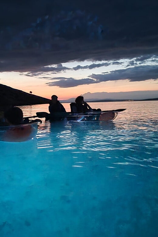 Rab: Night adventures illuminated transparent kayaks - Lopar Kayak Rental and the Beach Mel meeting point