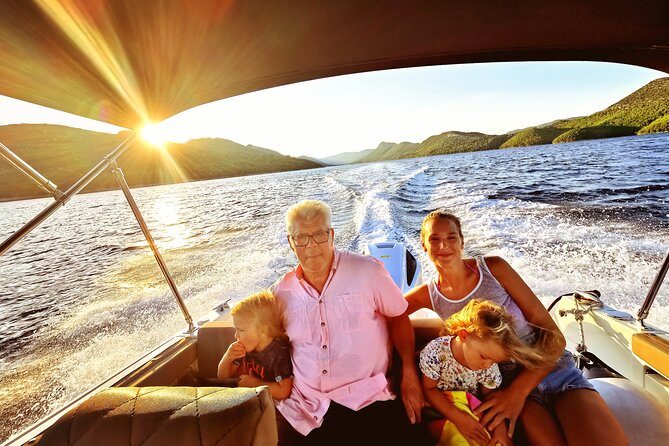 Rent a luxury speed boat for great fun on this Elaphiti Islands tour - Lopud: sandy beaches, olive shade, and the Sun Temple