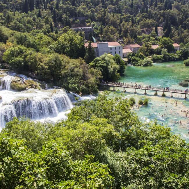 Šibenik or Zadar: Krka falls, olive mill, oil & wine tasting - Homeland War Stop: Tank Time and Original Artifacts