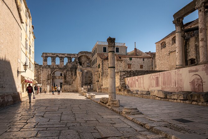 Split: City Walk with Audio Guide in 7 Languages on your Phone - Republic Square (Trg Republike): civic Split and theatre energy