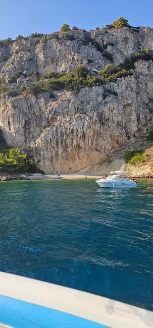 Split: Private Blue Lagoon, Shipwreck, & Bays Boat Tour - Blue Lagoon Swim Time: Snorkeling, Jumping In, and SUP on Calm Sea