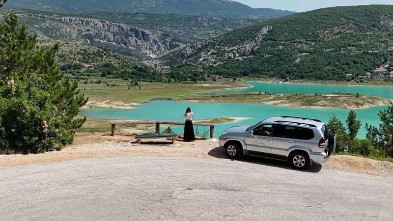 Three Lakes Tour (every day) / Tuesday Zadvarje Market - Blue Lake under Topana Fortress and the Imotski old-town view