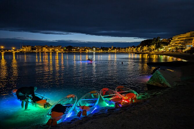 Transparent Kayak Glow Tour in Split - Stop 2 at Stobreč campsite beach: the glow kayak lesson