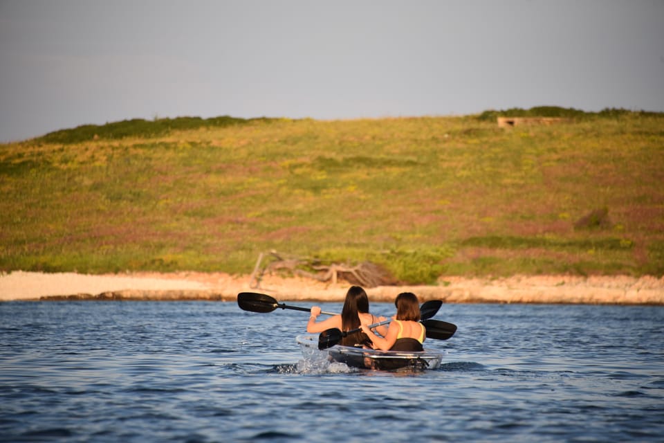 Transparent kayak sunset tour - What to bring: water shoes, sun protection, and a realistic clothing plan