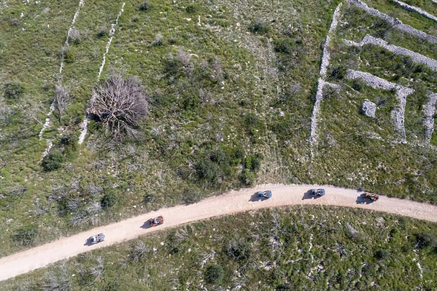 Trogir, Žedno: Čiovo Island 100% Off-Road Quad ATV Tour - A cliffside 16th-century monastery beside the Adriatic