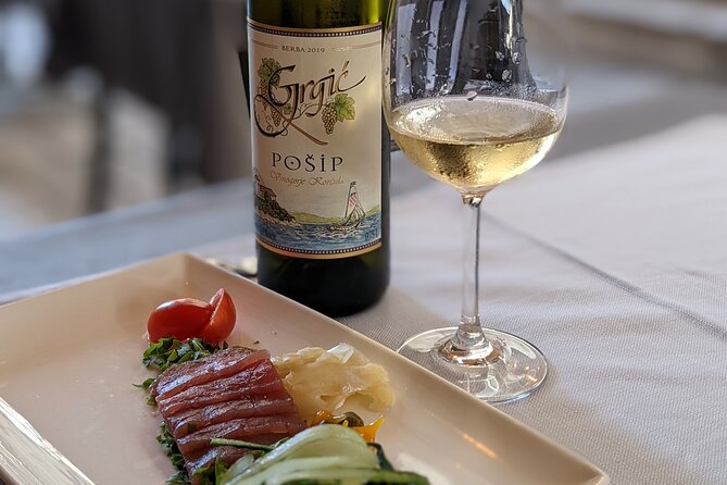 Wine, food and olive oil by PhD student - Wine pairing lunch: fish, seafood, and meat with local varietals