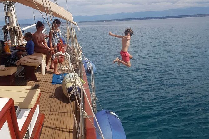 Zadar Private Authentic Wooden Boat tour with unlimited champagne - Otok Galevac Near Preko: Second Swim/Chill Block by the Water